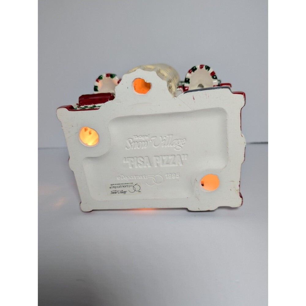Department 56 Snow Village Pisa Pizza Lighted Building #54851 Vintage 1995 MINT - Picture 10 of 12